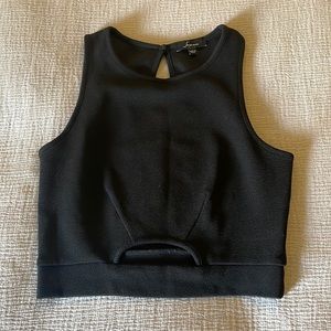 Black crop top with bottom loop detail